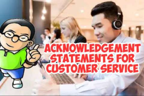 acknowledgement statements examples for customer service