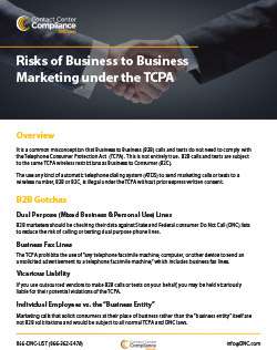 Risks of Business to Business (B2B) Marketing Under the TCPA