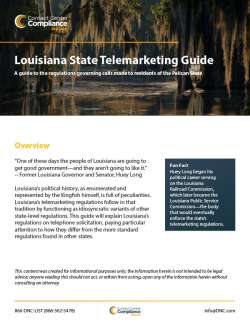Louisiana State Telemarketing Guide